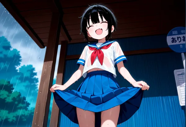 や、降られちゃいましたね