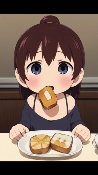 パンを食べる女の子