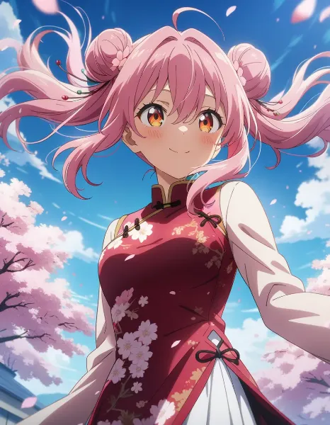 桜舞う少女