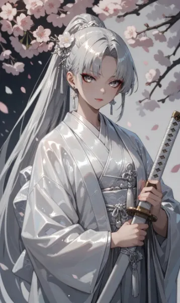 白無垢の女剣士