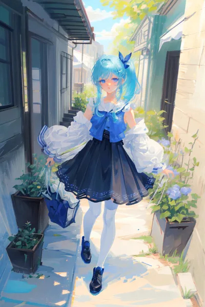 青空の下、秘密の小径で