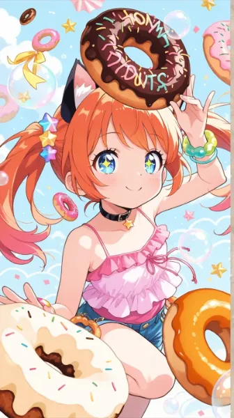 ドーナツと猫耳娘