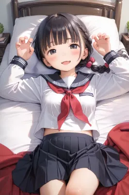 【サンプル】セーラー服＆全裸の〇リJ〇ちゃんたちが『がおー』ポーズ（12枚）