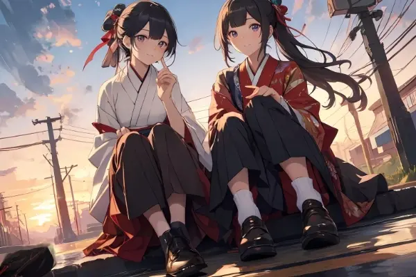 ご学友と寄り道ですわの女学生さん