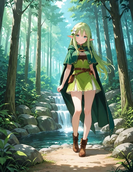 森のささやきを聞くエルフ