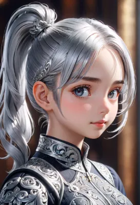 銀髪をポニーテールにまとめた少女