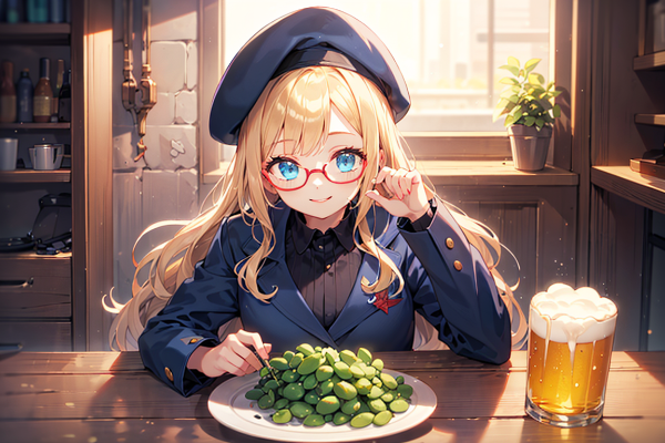 ビールを飲む女ぜんざいちゃん