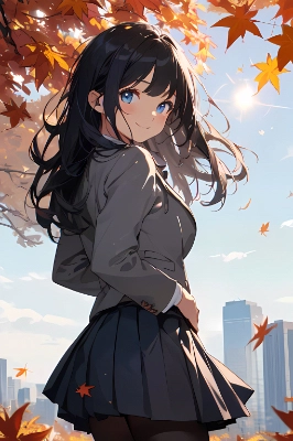 校内で紅葉狩り