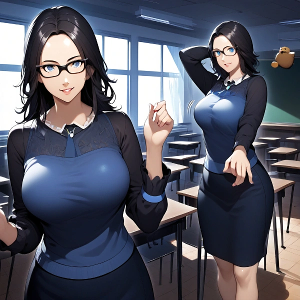 「私なんて教師としてはまだまだヒヨコだよっ🐣」と言うが、そのふくらみは全然ヒヨコじゃない静香先生♥🐣♥