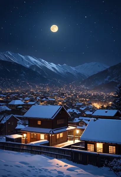 雪月夜の山村、静かなる秘密