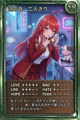 夜カード「泡の音、二人きり」