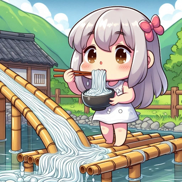 流しそうめん（習作）