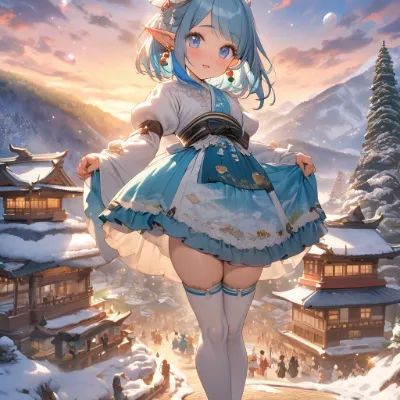 お正月の夕暮れ