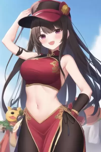 イチジクの帽子とチャイナドレスです