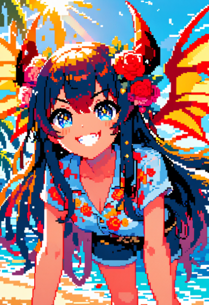 ビーチで記念撮影なのじゃ！