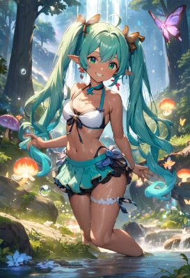 光るキノコと森の民の少女