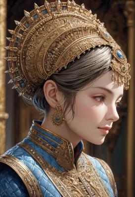 首を傾げる淑女