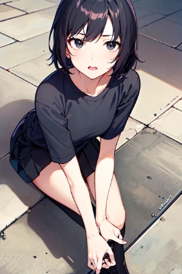 真剣な顔をする少女