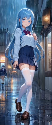 夕方の雨