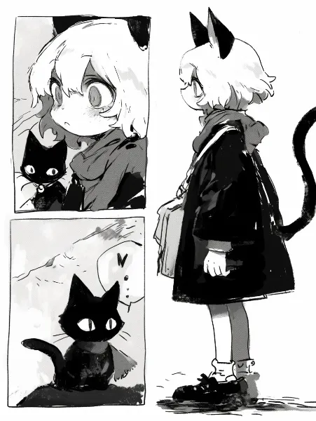 猫と女の子
