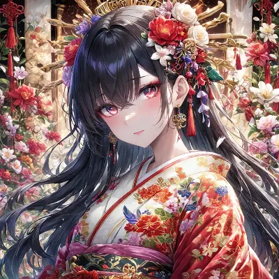 花冠の紅瞳美少女