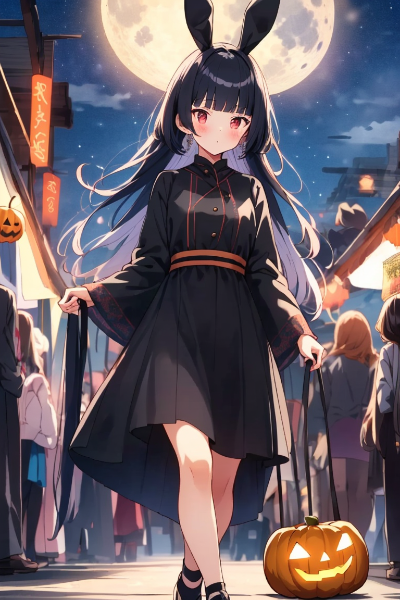 うさ耳の少女はハロウィンへとでかけます