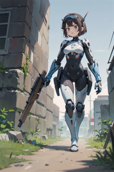 メカスーツ少女習作マトメージュ