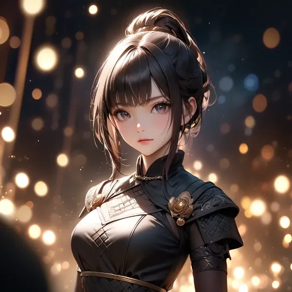 夜光に浮かぶ黒髪の戦士
