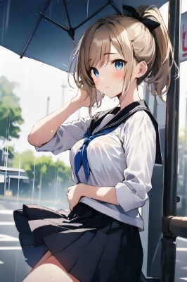 雨宿り（縦構図）