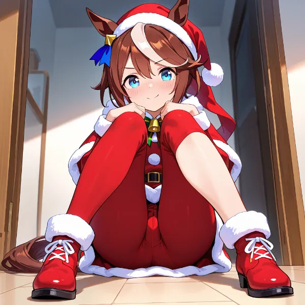 クリスマスの小さな鹿サンタの贈り物