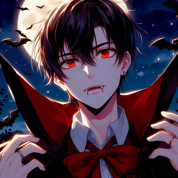 赤目な、ヴァンパイアな黒髪短髪男性★その2(6枚)