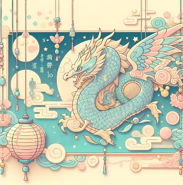 パステル風の龍