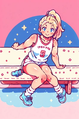 金髪ポニーテール
