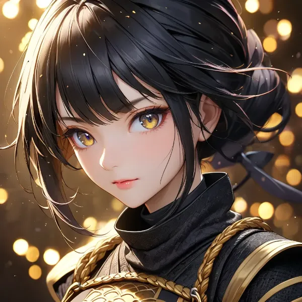 黄金の瞳の黒髪戦士