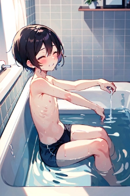 お風呂の少年
