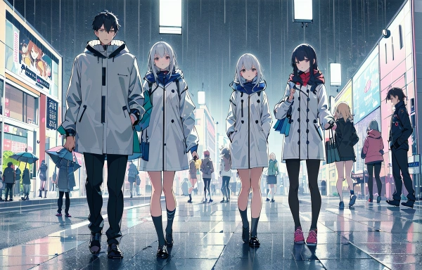 雨の中一緒に買い物中🛍️