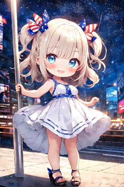 星条旗とタイムズスクエア