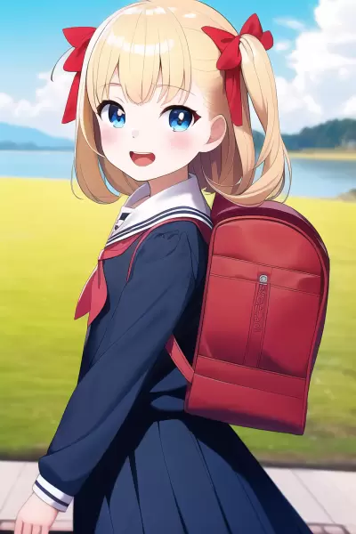 金髪少女の通学