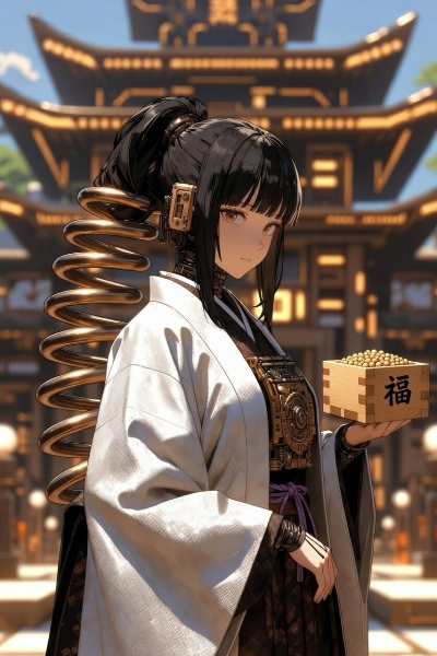 螺旋の巫女と福の豆