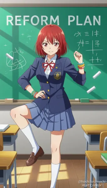 黒板蹴って立つ学園革命リーダー！ - The school revolutionary leader who kicks the blackboard!