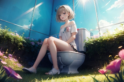 ガラス張りのトイレ