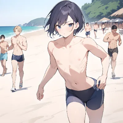 半裸でジョギング①