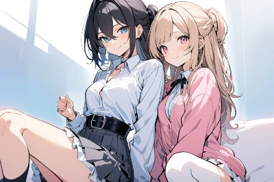 百合マンガのキャラっぽい二人（蒼葉岬＆櫻井愛華）