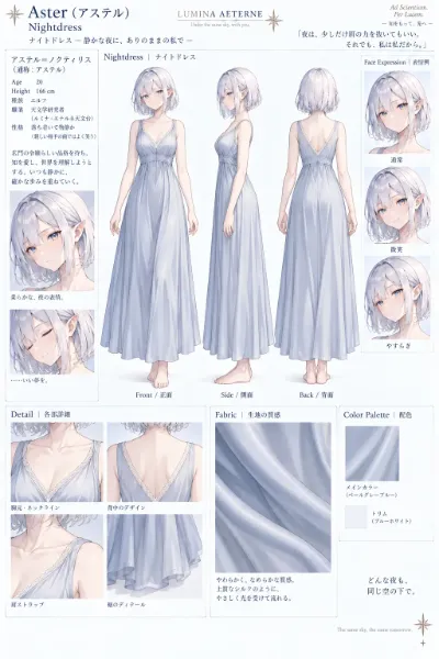 設定資料　アステル、リシア　ナイトドレス