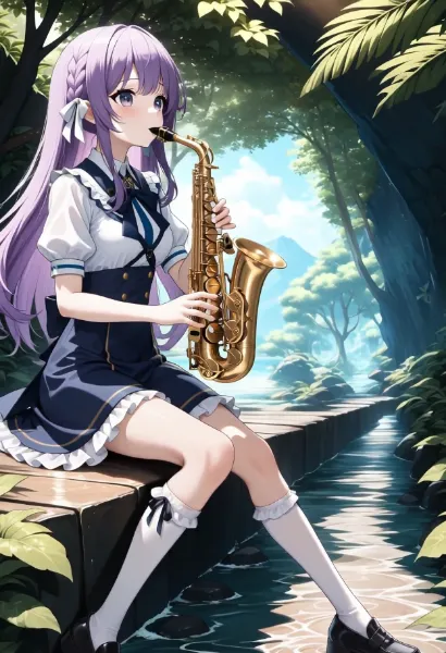 [動画]サックスを吹く　まよちゃん