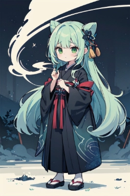 煙と女の子