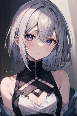 銀髪ボブの美少女