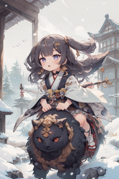 デブ猫にのるアーニャ