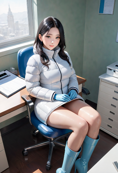 ダウンコートの女医