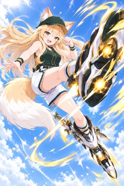 疾風の狐娘、青空を蹴る